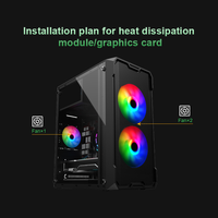 Casing PC Micro ATX ITX Ringan 2.3kg, Ruang GPU 250mm, Mini Tower ATX Kompak untuk PSU