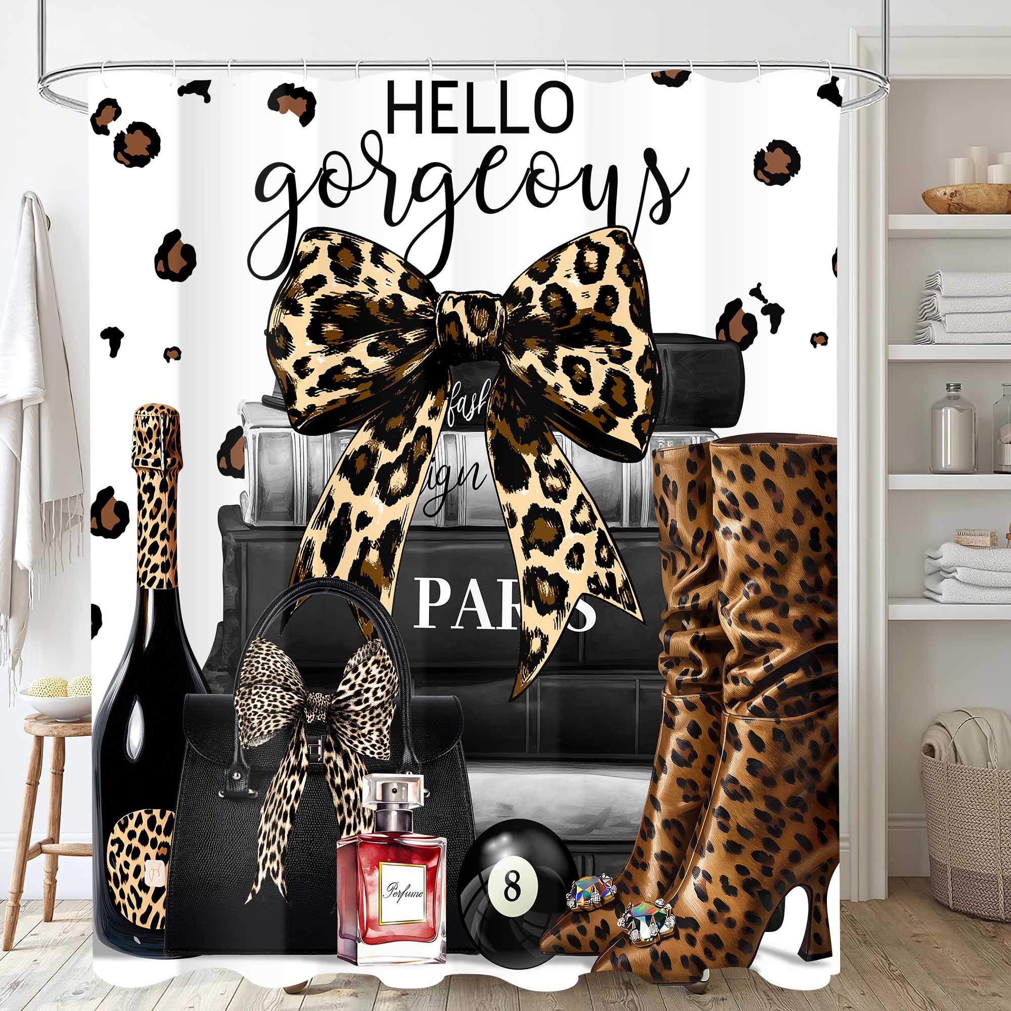 JY170 (17) Brown Leopard Bow & High Heels