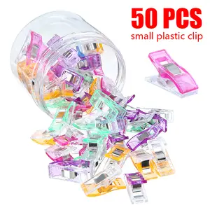 50pcs petit clip en plastique de couleur assortie pour une utilisation au bureau à domicile