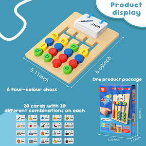 Jeu de correspondance de quatre couleurs 2 en 1 pour enfants, tableau de lettres pour l'<span class=keywords><strong>orthographe</strong></span>, jouet éducatif Montessori pour l'apprentissage précoce de l'alphabet - Product Image 5
