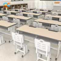 Fournisseur mondial de chaises d'étudiant Production à haut volume Chaise de bureau d'école à usage intensif Conception à assemblage rapide Bureau d'école double