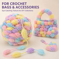 Fil à tricoter Jumbo Pom Pom en peluche moelleuse, boule torsadée 100% polyester pour crochet et loisirs créatifs, vente en gros