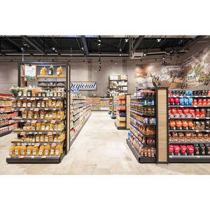 Kệ Siêu Thị Desgin Tùy Chỉnh Giá Trưng Bày Kệ Gondola Bằng Kim Loại Và Gỗ MDF Cho Cửa Hàng Bán Lẻ - Product Image 2