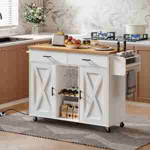 Isla de Cocina al por Mayor, Estante de Almacenamiento de Cocina con Ruedas, Soporte Organizador de Cocina Móvil para Organización de Cocina - Product Image 3