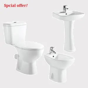 Due Pezzi Water Closet Sanitari In Ceramica 2 Piece Sedile del Water con Lavabo Lavabo Lavello Del Basamento Rotondo Set