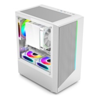 Boîtier de PC de jeu Micro ATX Mid Tower avec bande LED RGB, construction en acier et fenêtre latérale