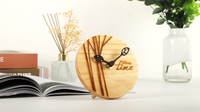 Horloge en bois naturel, cadran de couleur bois, petite taille, pour la maison, le bureau, la table, cadeau, horloge en bois