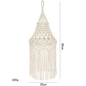 Y-W Macrame paralume Boho appeso lampada a sospensione copertura lampadario lanterna tonalità mobili per la camera da letto moderna Home Decor - Product Image 4