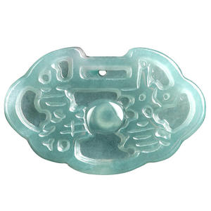 Colgante de Jade Natural Azul Agua con Símbolo Ruyi de Larga Vida, Joyería para Mujer, Estilo Chino, con Certificado de Tasación HJ97 - Product Image 5