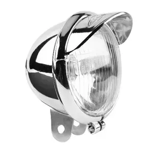 Motorrad Universal DC 12V Retro Scheinwerfer Nebel Lichter Lampe Moto Arbeits Spot Licht Kopf Lampe Silber Chrome Motorrad Scheinwerfer