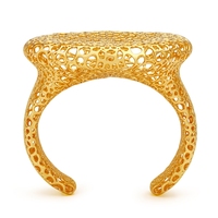 Bracelet manchette ouvert en maille de laiton plaqué or 18 carats pour femme, motif filigrane creux, style pièce de monnaie, bijou tendance, cadeau de mariage