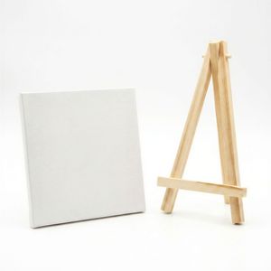 Factory Direct Wholesale China 10*10cm Oil Painting Board Easel <strong>Set</strong> Xiaohongshu Instagram Style <strong>Childrens</strong> Painting Wooden - Product Image 5