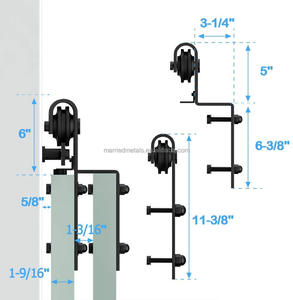 <span class=keywords><strong>Kit</strong></span> complet <span class=keywords><strong>de</strong></span> quincaillerie pour <span class=keywords><strong>porte</strong></span> <span class=keywords><strong>coulissante</strong></span> minimaliste à monorail superposé, avec rail suspendu en acier au carbone - Product Image 4
