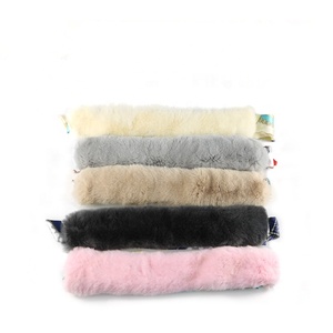 Collier en <span class=keywords><strong>fourrure</strong></span> de lapin Rex véritable avec écharpe imprimée en satin - Product Image 6
