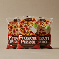 Emballage de soupe congelée avec fermeture éclair de qualité alimentaire personnalisé, sachet en plastique à fermeture arrière, sac à pizza pour congélateur