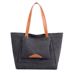 Grand sac fourre-tout en toile de coton pour femmes, sac de courses personnalisé avec logo - Product Image 2