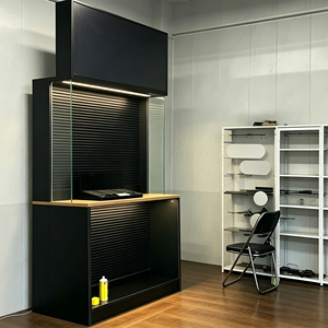 Étagère de présentation pour magasin, boîte à lumière LED, robuste, de haute qualité, moderne, en bois et métal, sur pied, pour magasin de cosmétiques, salle <span class=keywords><strong>d</strong></span>'exposition, boutique - Product Image 4
