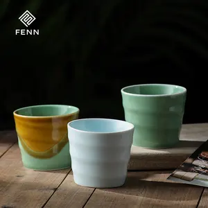 اليابانية أكواب شاي سيراميك 4.8 oz دوامة شكل Teacups الخزف الشاي مجموعة هدايا من 6 أكواب أكواب