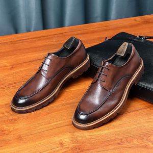 Zapatos Casuales de Negocios ASTON M.JAZZ para Hombre, de Cuero Vacuno Genuino, Impermeables, Antideslizantes, con Cordones, para Oficina y Carrera Profesional, con Suela Gruesa para Otoño - Product Image 4