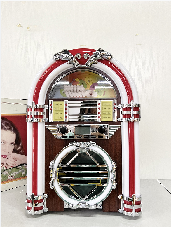 ジュークボックス、東京デジタルフロントジュークボックス、ラジオ、カセットジューク 卓上木製ジュークBOXラジカセ/AM/FM - メルカリ
