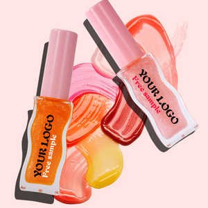 ลิปกลอสสีทองแวววาวแวววาวแวววาวสีชมพูอ่อนหวานมีรสชาติแบบวีแกนพิมพ์โลโก้ - Product Image 1