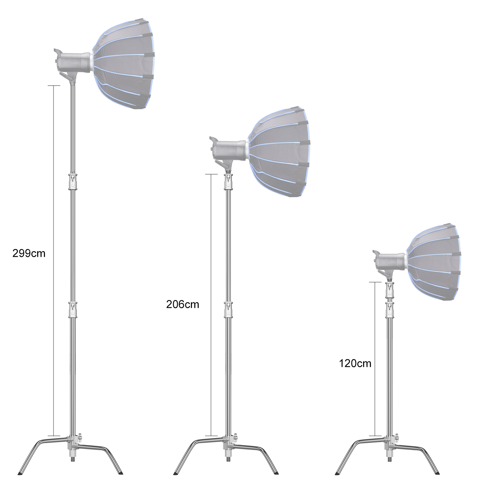 Photo studio Stainless Steel heavy duty C-stand for professional camera photography Lighting Stand tripod