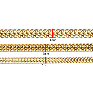 Cadena de Eslabones Planos de Doble Hilera |   Cadena de Acero Inoxidable con Baño de Oro PVD de 18K, Pulida por Ambos Lados, para Fabricación de Joyería y Bolsos DIY - Product Image 2