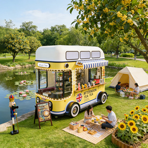 Mobile Food Van with Full Kitchen Custom Catering Truck for Pizza <b>BBQ</b> Grill - Product Image 1