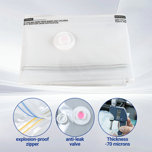 Transparent Vacuum Storage Bags Radio pump Required Space Saver for Travel Clothing Blanket Carry On <b>Suitcase</b> Storage Bag - Product Image 2
