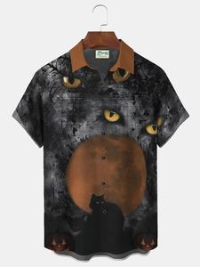 2024 <span class=keywords><strong>Terror</strong></span> Castle Shirt Elegante vacaciones Black Cat Digital 3D Impreso Camiseta <span class=keywords><strong>de</strong></span> manga corta para hombres - Product Image 3
