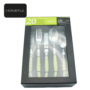 Ensemble de couverts modernes en acier inoxydable de 20 pièces couverts de voyage avec manche en ABS, <span class=keywords><strong>couteau</strong></span> à <span class=keywords><strong>fourchette</strong></span> <span class=keywords><strong>Laguiole</strong></span>, commande minimale de 20 pièces - Product Image 3
