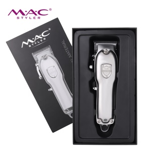 <span class=keywords><strong>Tondeuse</strong></span> à cheveux professionnelle sans fil MAC entièrement métallique, lame en forme de R, micro-réglage, rechargeable, 6 peignes, appareil de coiffure pour barbier - Product Image 3