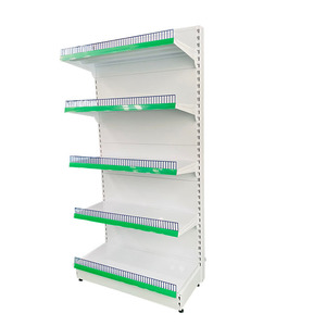 Étagère de supermarché simple face blanche de style italien d'usine présentoir d'épicerie de détail étagère de gondole - Product Image 1