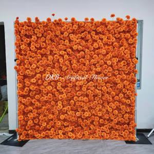 Arche de mariage artificielle faite à la main avec des chrysanthèmes orange au toucher réel pour accessoires de photomaton - Écologique - Product Image 3