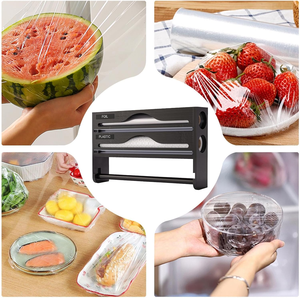 Distributeur de papier d'aluminium coupe-film alimentaire organisateur mural lame coulissante intégrée boîte de rangement de cuisine armoire garde-manger <span class=keywords><strong>réfrigérateur</strong></span> - Product Image 4