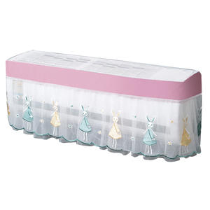 Housse de climatiseur Longkai, grande, bleue, en dentelle, anti-poussière, murale, moderne, simple, en fibre de polyester - Product Image 5