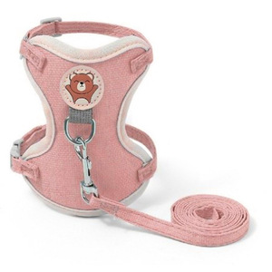 Arnés Ajustable Verde para Perro con Diseño de Oso de Dibujos Animados y Correa a Juego, Cierre de Hebilla Acolchada - Product Image 5