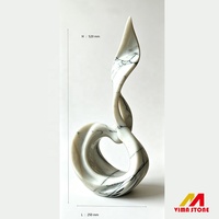 Sculpture abstraite en marbre naturel sur piédestal, art décoratif en marbre naturel, statue décorative en marbre naturel, statue décorative au sol