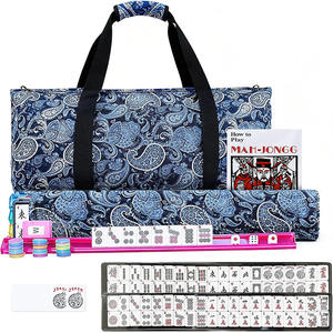 Jeu de tuiles de mahjong américain, ensemble complet de mahjong occidental, avec sac portable bleu, adapté aux débutants et aux experts - Product Image 1