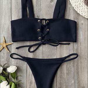 Maillot de bain une pièce personnalisé pour femme avec imprimé à pois, service OEM, position du logo sur le devant - Product Image 3