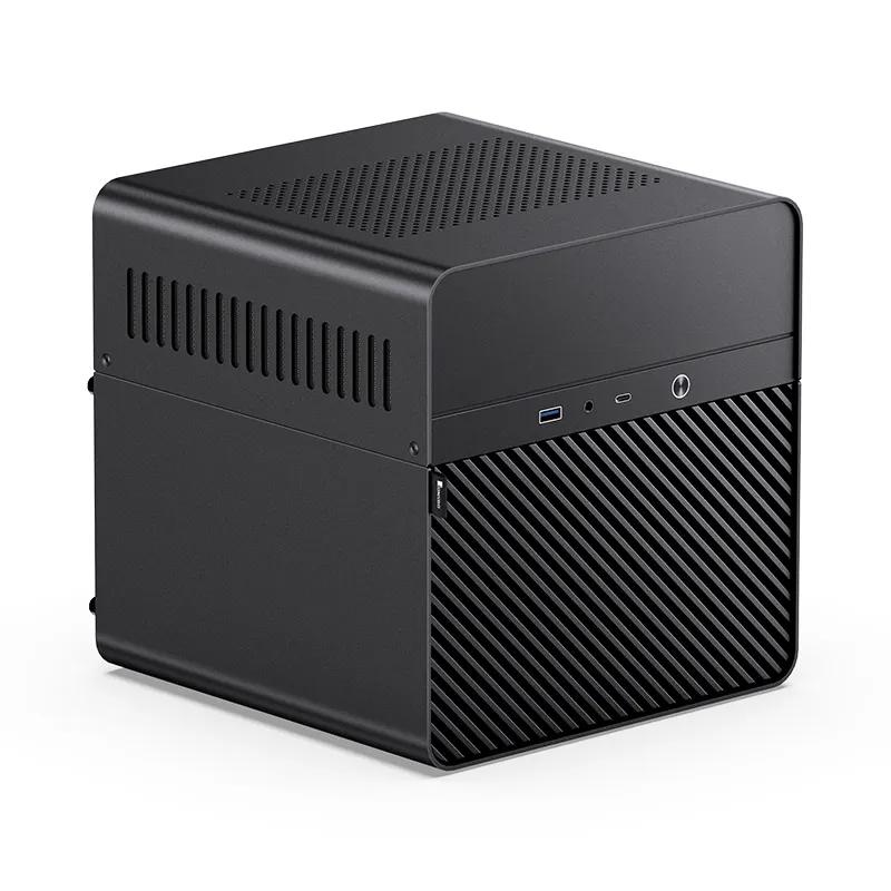 JONSBO-Mini Servidor NAS N2 ITX, caja pequeña todo en uno de aluminio, carcasa portátil, 5 discos duros de ubicación, chasis intercambiable en caliente