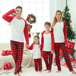 2023 क्रिसमस उच्च बनाने की क्रिया पजामा सेट कस्टम मुद्रित वयस्क एक टुकड़ा कपास बच्चों को बच्चे को कपड़े मिलान परिवार क्रिसमस पजामा