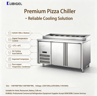 Meja Persiapan Pizza Sandwich Komersial dengan Kontrol Digital Pendingin Udara & Pendingin Kipas 2 Rak