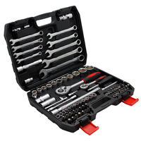 Caja de herramientas de reparación de automóviles de alta calidad, 82 Uds., juego de llaves de combinación profesional, juego de herramientas con mango de trinquete rápido