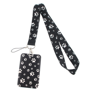Lindo Cordón con Estampado de Huellas de Arcoíris y Porta Identificación, Correa Reutilizable para Cuello para Llaves, Teléfono, Tarjeta, Accesorio Divertido para Amantes de Mascotas - Product Image 6