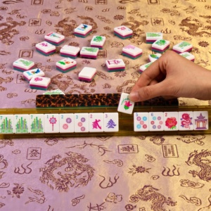 Charming Premium Acrylic Cloisonne Inspired Luxury Style Private Label <b>Mahjong</b> <b>Set</b> for Friends Gathering - Product Image 5
