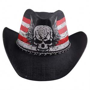 หมวกคาวบอยอเมริกันอเมริกันแบบคลาสสิกหมวกมีปีกปรับทรงได้สำหรับวัยรุ่นและผู้ใหญ่ - Product Image 3