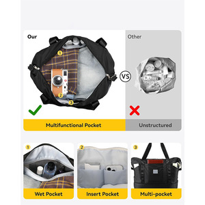 Bolsa de <span class=keywords><strong>Viaje</strong></span> Impermeable para <span class=keywords><strong>Mujer</strong></span>, Expandible, para Fin de Semana, con Bolsa de Aseo, Cierre de Cremallera y Forro de Poliéster - Product Image 6