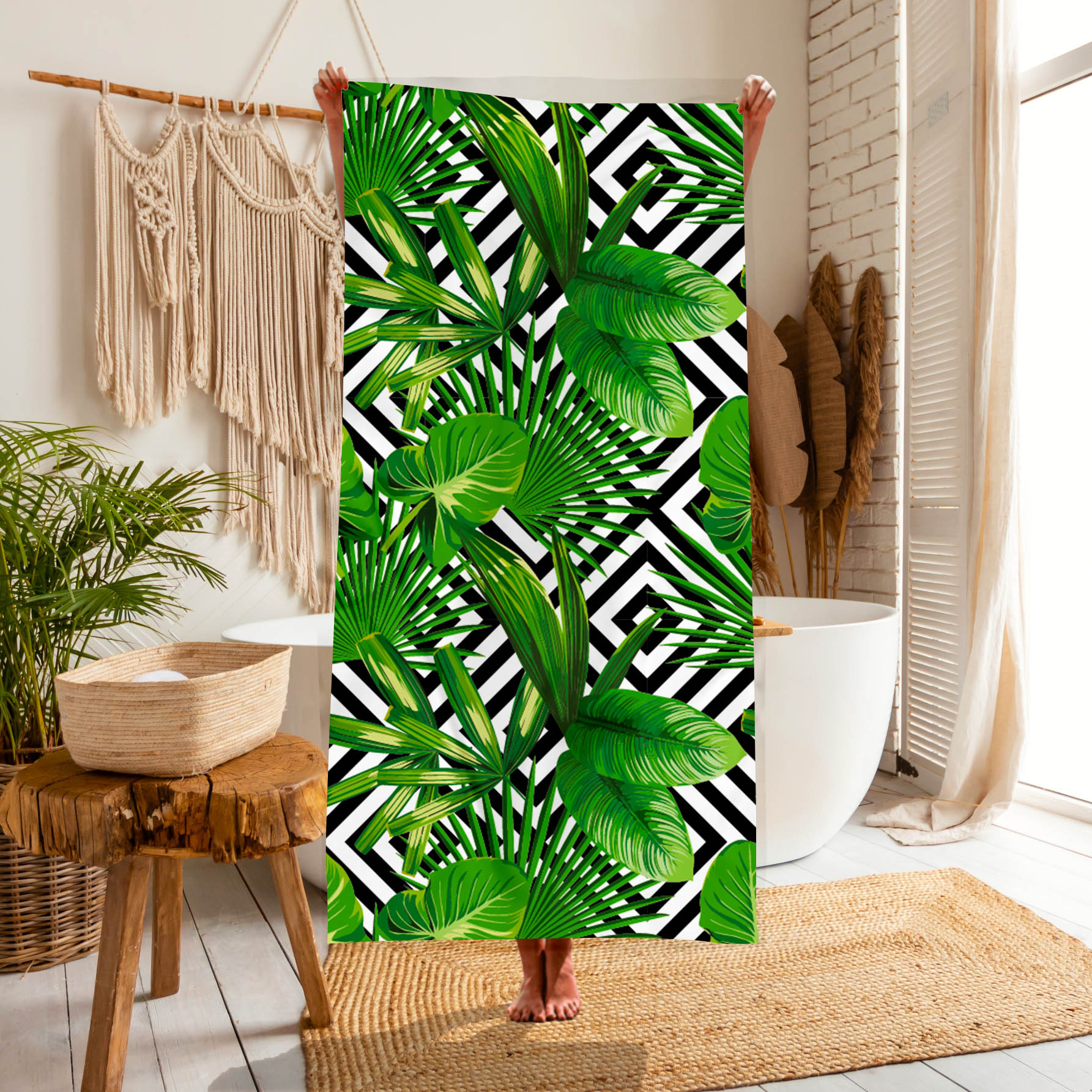 75*150 green leaves