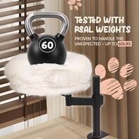 Hamac de bureau pour chat avec rotation à 360° °   Support de perchoir rotatif et réglable en hauteur pour bureau d'ordinateur